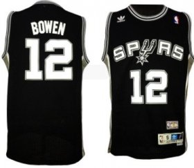 Wholesale Cheap San Antonio Spurs #12 Bruce Bowen Black Swingman Throwback Jersey