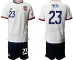 Wholesale Cheap Men 2020-2021 Season National team United States home white 23 Soccer Jersey