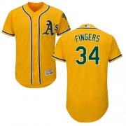 Wholesale Cheap Athletics #34 Rollie Fingers Gold Flexbase Authentic Collection Stitched MLB Jersey