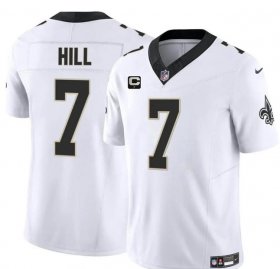 Cheap Men\'s New Orleans Saints #7 Taysom Hill White 2024 F.U.S.E With 1-Star C Patch Vapor Limited Stitched Football Jersey