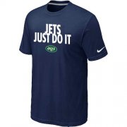 Wholesale Cheap Nike New York Jets Just Do It Dark Blue T-Shirt