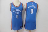 Wholesale Cheap Nike Oklahoma City Thunder #0 Russell Westbrook Blue Women Swingman Jersey