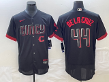 Wholesale Cheap Men's Cincinnati Reds #44 Elly De La Cruz Black 2023 City Connect Cool Base Stitched Jersey 1