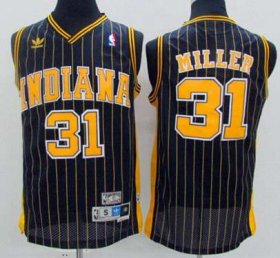 Wholesale Cheap Men\'s Indiana Pacers #31 Reggie Miller Navy Blue Pinstirpe Hardwood Classics Soul Swingman Throwback Jersey