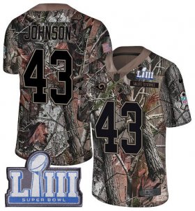 Wholesale Cheap Nike Rams #43 John Johnson Camo Super Bowl LIII Bound Men\'s Stitched NFL Limited Rush Realtree Jersey