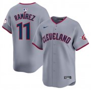 Cheap Men's Cleveland Guardians #11 Jose Ramirez Gray 2025 Alternate Limited Stitched Baseball Jersey