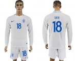 Wholesale Cheap England #18 Dier Home Long Sleeves Soccer Country Jersey