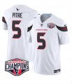 Cheap Men's Houston Texans #5 Jalen Pitre White F.U.S.E. 2024 AFC South Division Champions Vapor Limited Stitched Football Jersey