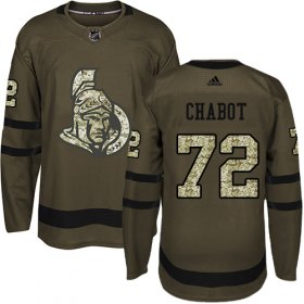 Wholesale Cheap Adidas Senators #72 Thomas Chabot Green Salute to Service Stitched NHL Jersey