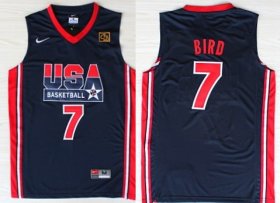 Wholesale Cheap 1992 Olympics Team USA #7 Larry Bird Navy Blue Swingman Jersey