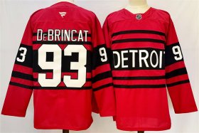 Cheap Men\'s Detroit Red Wings #93 Alex DeBrincat Red 2024-25 Reverse Retro Stitched Jersey