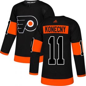 Wholesale Cheap Adidas Flyers #11 Travis Konecny Black Alternate Authentic Stitched Youth NHL Jersey