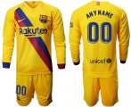 Wholesale Cheap Barcelona Personalized Away Long Sleeves Soccer Club Jersey