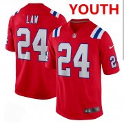 Cheap Youth New England Patriots #24 Ty Law Nike Red Alternate Vapor Limited Jersey