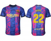 Wholesale Cheap Men 2021-2022 Club Barcelona blue training suit aaa version 22 Soccer Jersey