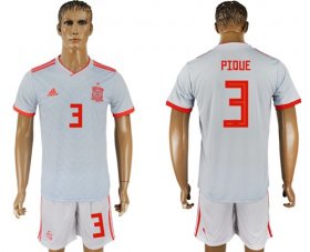 Wholesale Cheap Spain #3 Pique Away Soccer Country Jersey