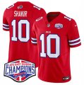 Cheap Men's Buffalo Bills #10 Khalil Shakir Red F.U.S.E. 2024 AFC East Division Champions Vapor Limited Stitched Football Jersey