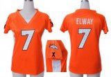 Wholesale Cheap Nike Broncos #7 John Elway Orange Team Color Draft Him Name & Number Top Women's Stitched NFL Elite Jersey