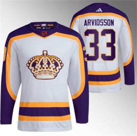 Wholesale Cheap Men\'s Los Angeles Kings #33 Viktor Arvidsson White 2022 Reverse Retro Stitched Jersey