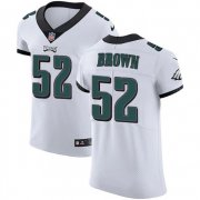 Wholesale Cheap Nike Eagles #52 Asantay Brown White Men's Stitched NFL Vapor Untouchable Elite Jersey