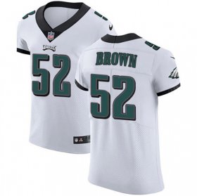 Wholesale Cheap Nike Eagles #52 Asantay Brown White Men\'s Stitched NFL Vapor Untouchable Elite Jersey