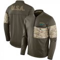 Wholesale Cheap Men's Jacksonville Jaguars Nike Olive Salute to Service Sideline Hybrid Half-Zip Pullover Jacket