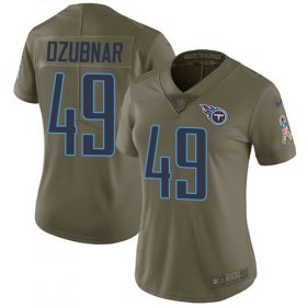 Wholesale Cheap Nike Titans #49 Nick Dzubnar Olive Women\'s Stitched NFL Limited 2017 Salute To Service Jersey