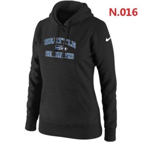 Wholesale Cheap Women\'s Nike Seattle Seahawks Heart & Soul Pullover Hoodie Black