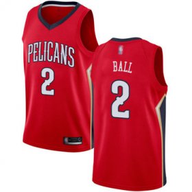 Wholesale Cheap Pelicans #2 Lonzo Ball Red Basketball Swingman Statement Edition Jersey