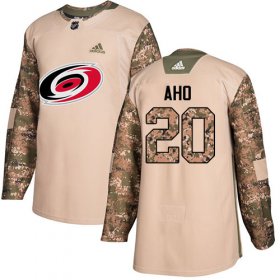 Wholesale Cheap Adidas Hurricanes #20 Sebastian Aho Camo Authentic 2017 Veterans Day Stitched Youth NHL Jersey