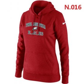 Wholesale Cheap Women\'s Nike Philadelphia Eagles Heart & Soul Pullover Hoodie Red