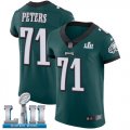 Wholesale Cheap Nike Eagles #71 Jason Peters Midnight Green Team Color Super Bowl LII Men's Stitched NFL Vapor Untouchable Elite Jersey