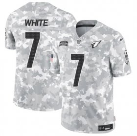 Cheap Men\'s Arizona Cardinals #7 Kyzir White 2024 F.U.S.E. Arctic Camo Salute to Service Limited Football Stitched Jersey