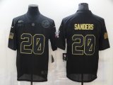 Wholesale Cheap Men's Detroit Lions #20 Barry Sanders Black 2020 Salute To Service Stitched NFL Nike Limited Jersey