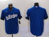 Cheap Men's Los Angeles Dodgers Blank Blue City Connect Cool Base Stitched Baseball Jersey