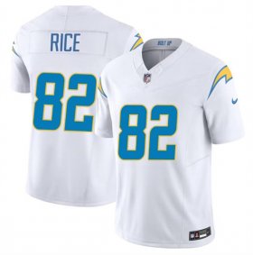 Cheap Men\'s Los Angeles Chargers #82 Brenden Rice White 2024 Draft F.U.S.E. Vapor Limited Football Stitched Jersey