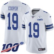 Wholesale Cheap Nike Cowboys #19 Amari Cooper White Men's Stitched With Established In 1960 Patch NFL 100th Season Vapor Untouchable Limited Jersey