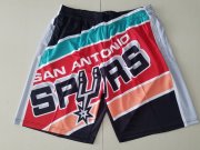 Wholesale Cheap Men's San Antonio Spurs Black Big Face Mitchell Ness Hardwood Classics Soul Swingman Throwback Shorts