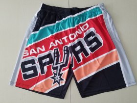 Wholesale Cheap Men\'s San Antonio Spurs Black Big Face Mitchell Ness Hardwood Classics Soul Swingman Throwback Shorts