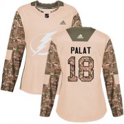 Cheap Adidas Lightning #18 Ondrej Palat Camo Authentic 2017 Veterans Day Women's Stitched NHL Jersey