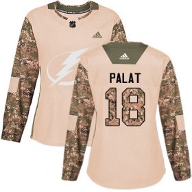 Cheap Adidas Lightning #18 Ondrej Palat Camo Authentic 2017 Veterans Day Women\'s Stitched NHL Jersey