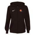 Wholesale Cheap Women's Cleveland Browns Stadium Rally Full Zip Hoodie Brown