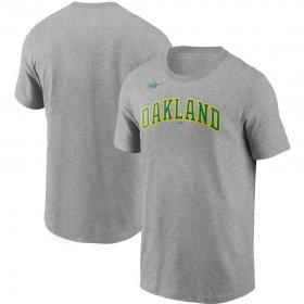 Wholesale Cheap Oakland Athletics Nike Cooperstown Collection Wordmark T-Shirt Heathered Gray