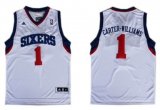 Wholesale Cheap Philadelphia 76ers #1 Michael Carter -Williams Revolution 30 Swingman White Jersey