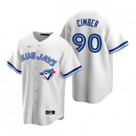 Cheap Mens Toronto Blue Jays #90 Adam Cimber Nike White Cooperstown Collection Jersey