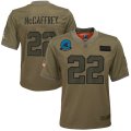 Wholesale Cheap Youth Carolina Panthers #22 Christian McCaffrey Nike Camo 2019 Salute to Service Game Jersey