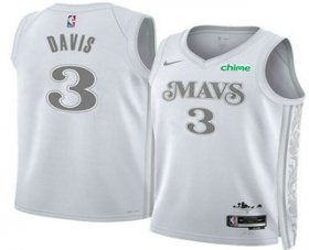 Men\'s Dallas Mavericks #3 Anthony Davis White 2025 City Edition Stitched Jersey