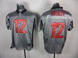 Wholesale Cheap Patriots #12 Tom Brady Grey Shadow Stitched NFL Jersey