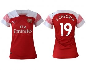 Wholesale Cheap Women\'s Arsenal #19 S.Cazorla Home Soccer Club Jersey