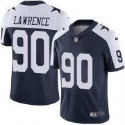 Wholesale Cheap Nike Cowboys #90 Demarcus Lawrence Navy Blue Thanksgiving Men's Stitched NFL Vapor Untouchable Limited Throwback Jersey